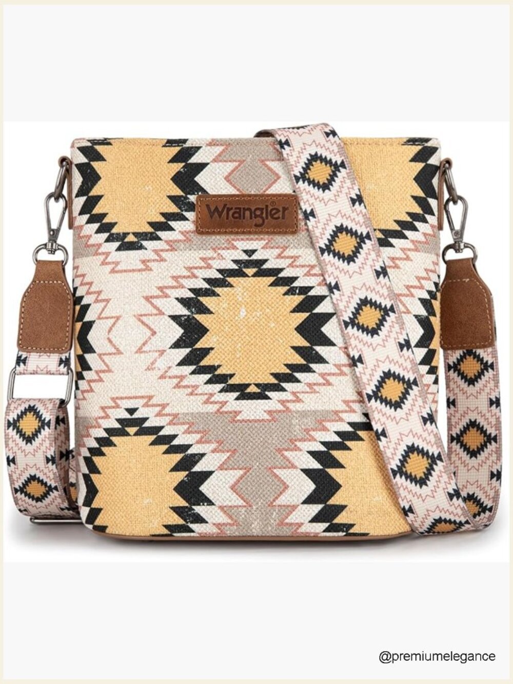 Canvas Crossbody Bag Womens Distressed Southwestern Adjustable Strap Shoulder